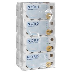   NORD Profi Line Comfort kistekercses toalettpapír 3 rétegű fehér 250 lapos 8x 8 tekercs (1 zsák)