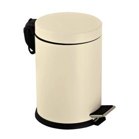   Galvanizált acél pedálos szemetes, kivehető műanyag vödörrel, krém színű, 5L