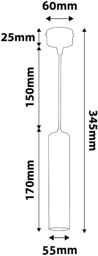 Avide Függeszték GU10 Lámpatest Kerek Fekete 170mm