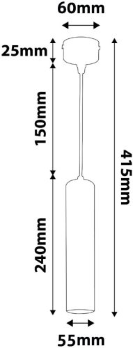Avide Függeszték GU10 Lámpatest Kerek Fekete 240mm