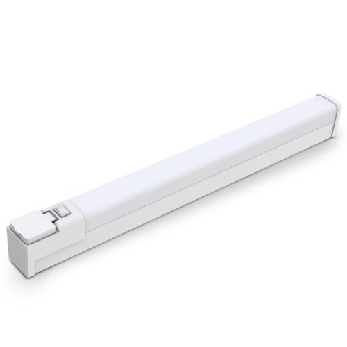 Avide LED Tükörvilágító Lámpa Hálózati Csatlakozó Aljzattal Szögletes Fehér Alu 665mm NW 4000K 15W IP44
