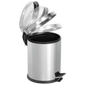   Rozsdamentes acél pedálos szemetes, záródás csillapítóval, 20L, fényes