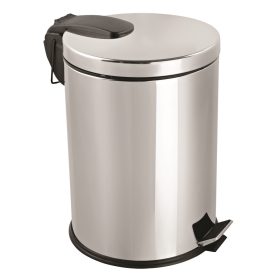   Rozsdamentes acél pedálos szemetes, kivehető műanyag vödörrel, 40L, fényes