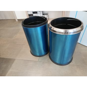   Enyhén sérült fedél nélküli, rozsdamentes acél szemetes kuka, 20 L, 27,5x42cm, fényes 430SS