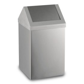 Rozsdamentes acél billenőfedeles szemetes, 36 L, matt