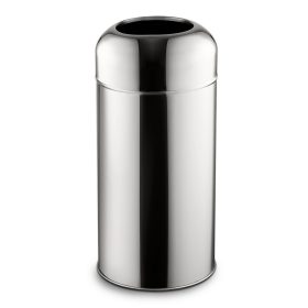   Fedél nélküli, rozsdamentes acél szemetes kuka, 40 L, 28X67CM, fényes 430SS