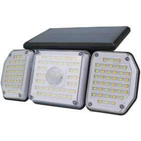   Entac Napelemes Műanyag Fali lámpa 2.3W SMD 3 fej mozgásérzékelővel + IR