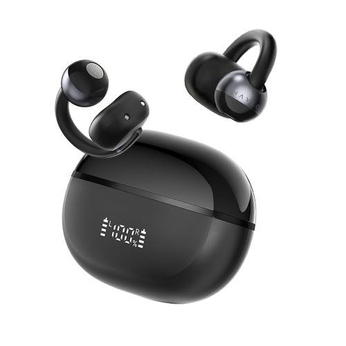 Haylou Xiaomi Airfree vezeték nélküli fülhallgató, fülre akasztós, fekete