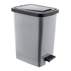   Slim Műanyag pedálos szemetes, ezüst/szürke, belső vödörrel 15L