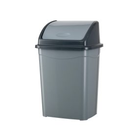   Planet Billenőfedeles szemetes kuka, műanyag, szürke/antracit, 16 L