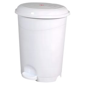   Planet Pedálos szemetes kuka, műanyag, LUXURY fehér, kivehető kosárral, 50L NO5