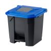 Planet Szelektív hulladékgyűjtő konténer, műanyag, pedálos, antracit/kék, 30L