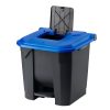 Planet Szelektív hulladékgyűjtő konténer, műanyag, pedálos, antracit/kék, 30L