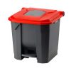 Planet Szelektív hulladékgyűjtő konténer, műanyag, pedálos, antracit/piros, 30L