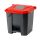 Planet Szelektív hulladékgyűjtő konténer, műanyag, pedálos, antracit/piros, 30L