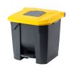 Planet Szelektív hulladékgyűjtő konténer, műanyag, pedálos, antracit/sárga, 30L