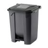 Planet Szelektív hulladékgyűjtő konténer, műanyag, pedálos, antracit, fekete, 50L