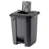 Planet Szelektív hulladékgyűjtő konténer, műanyag, pedálos, antracit, fekete, 50L