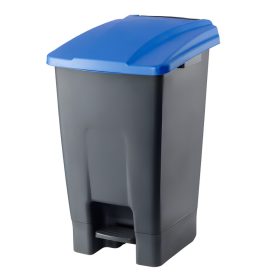   Planet Szelektív hulladékgyűjtő konténer, műanyag, pedálos, antracit/kék, 70L