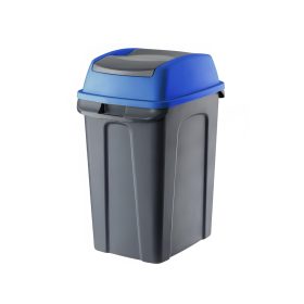   Planet Hippo Billenős Szelektív hulladékgyűjtő szemetes, műanyag, antracit/kék, 25L
