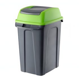   Planet Hippo Billenős Szelektív hulladékgyűjtő szemetes, műanyag, antracit/zöld, 70L