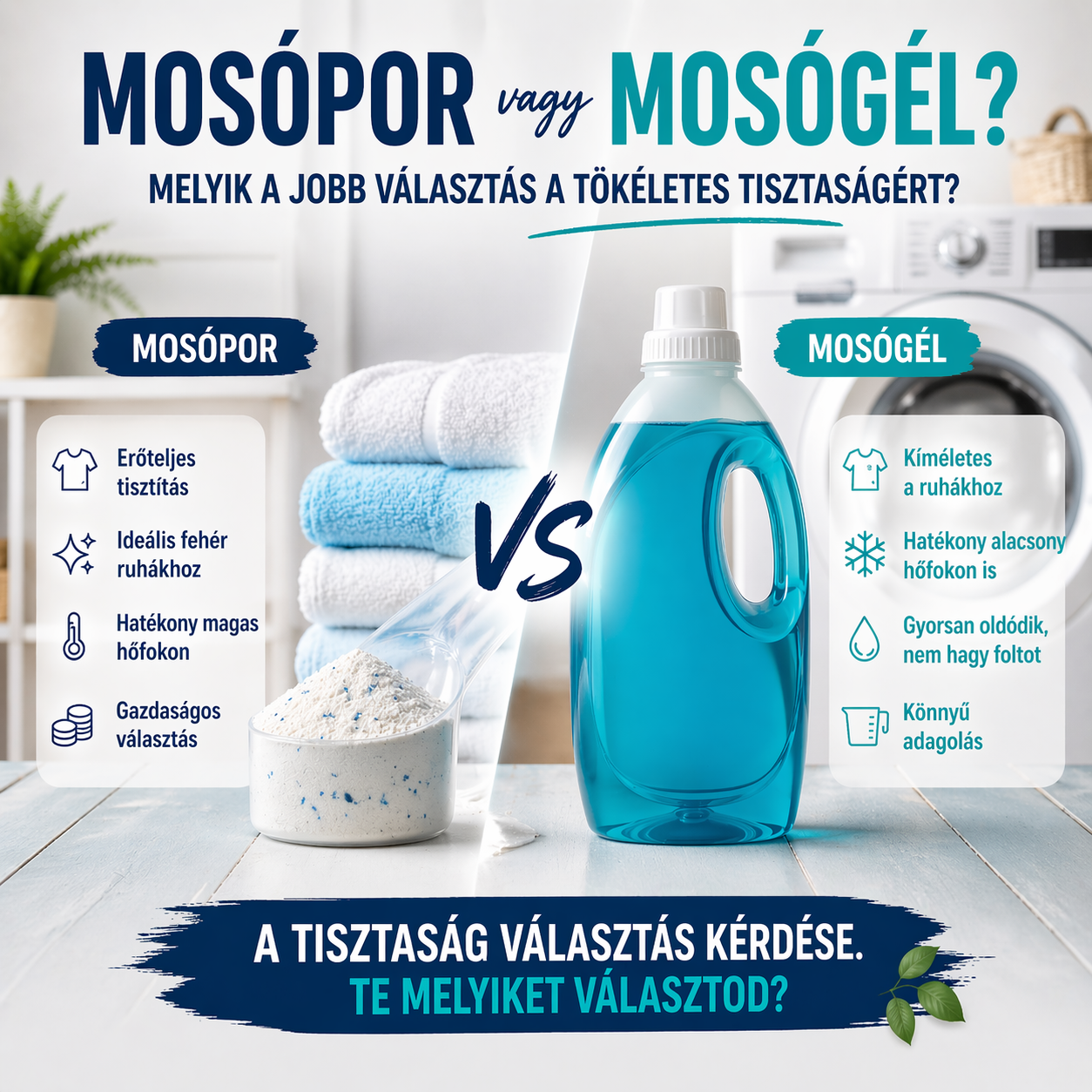 Mosópor vagy mosógél? – A tökéletes választás titka a ragyogó tisztaságért